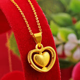 999 Pure Heart Necklace Plated Love Necklaces Chain Jewelry