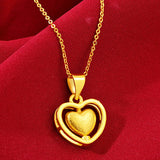 999 Pure Heart Necklace Plated Love Necklaces Chain Jewelry