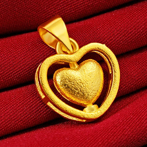 999 Pure Heart Necklace Plated Love Necklaces Chain Jewelry