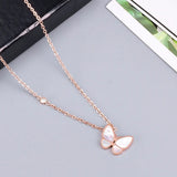 Butterfly Shell Necklace 18k Yellow Fine Jewelry
