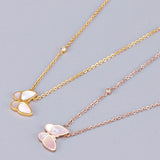 Butterfly Shell Necklace 18k Yellow Fine Jewelry