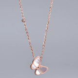 Butterfly Shell Necklace 18k Yellow Fine Jewelry