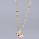 Butterfly Shell Necklace 18k Yellow Fine Jewelry