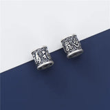 S999 Silver Blessing/Buddhism Mantras Tube Loose Beads 11x10mm