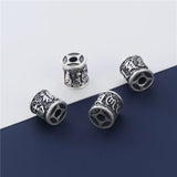 S999 Silver Blessing/Buddhism Mantras Tube Loose Beads 11x10mm