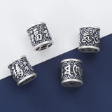 S999 Silver Blessing/Buddhism Mantras Tube Loose Beads 11x10mm