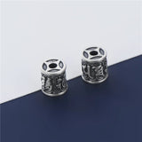 S999 Silver Blessing/Buddhism Mantras Tube Loose Beads 11x10mm