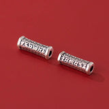 999 Silver Buddhism Mantras Matte Loose Beads 16mm Tube Spacer Silver Beads
