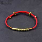 Chinese Knot Bracelet Women's Lucky Red Rope Six Words OM Braided