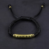 999 Pure Silver Chinese Knot Bracelets Mens Lucky Red Rope Six Words OM Braided