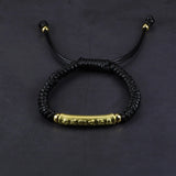 999 Pure Silver Chinese Knot Bracelets Mens Lucky Red Rope Six Words OM Braided