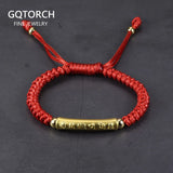999 Pure Silver Chinese Knot Bracelets Mens Lucky Red Rope Six Words OM Braided