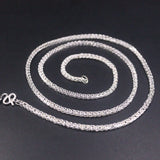 999 Silver Necklace Women 2mm Thin Wheat Link 20in Sweater Chain