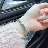 999 Silver Girl Bracelet, National Style Silk Retro Design