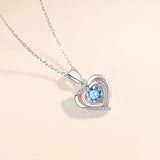 Sterling Silver Love Shaped Smart Necklace Women's Beating Heart Pendant
