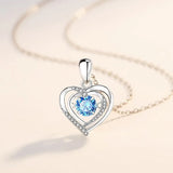 Sterling Silver Love Shaped Smart Necklace Women's Beating Heart Pendant