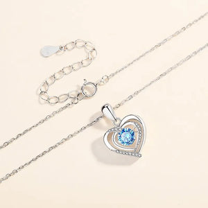 Sterling Silver Love Shaped Smart Necklace Women's Beating Heart Pendant