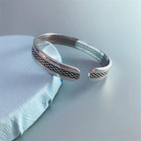 Sterling Silver Cuffs Bracelet Adjustable Retro Design