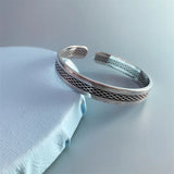 Sterling Silver Cuffs Bracelet Adjustable Retro Design
