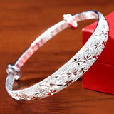 Sterling Silver Gypsophila Star Bangles Wedding Jewelry
