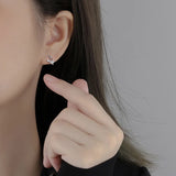 Sterling Silver Star Moon Earrings Zircon Stud Fine Jewelry Accessories