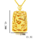 Yellow Dragon Pendant Necklace Men Brother Father Gift Fine Jewelry Not Fade