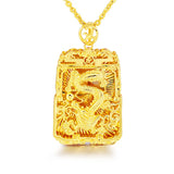 Yellow Dragon Pendant Necklace Men Brother Father Gift Fine Jewelry Not Fade