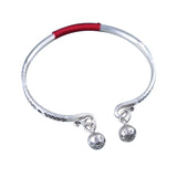 Vintage Bell Pendant Bracelet, Silver Retro Adjustable Small Bracelet
