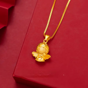 3D Hard-Plated Angel Pendant Necklace Wedding Engagement Jewelry