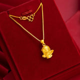3D Hard-Plated Angel Pendant Necklace Wedding Engagement Jewelry