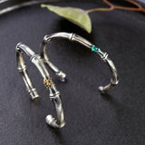 999 Silver Bracelet Men Chinese Old Solid Contentment Pinganzhu Open Silver