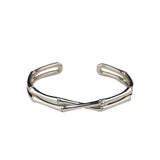 999 Silver Double Bamboo Bangle Youth Bracelet