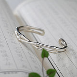999 Silver Double Bamboo Bangle Youth Bracelet
