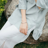 999 Silver Double Bamboo Bangle Youth Bracelet