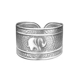 999 Silver Elephant Female Bracelet Ethnic Wind Solid Open Mouth