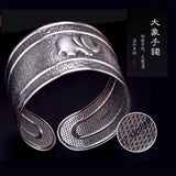 999 Silver Elephant Female Bracelet Ethnic Wind Solid Open Mouth