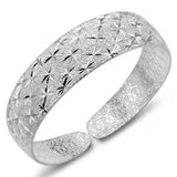 Sterling Silver Gypsophila Bracelet Wide Face Open Bracelet