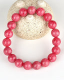 Red Rhodonite Stretch Crystal Bracelet for Women