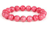 Red Rhodonite Stretch Crystal Bracelet for Women