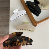 Metallic Letter B Acetic Acid Leopard Print Hair Clip Claw