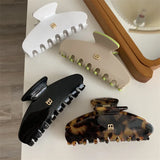 Metallic Letter B Acetic Acid Leopard Print Hair Clip Claw