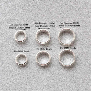 925 Sterling Silver Round Circle Ring Spacer Beads Frame Spacer Beads Alien Bead
