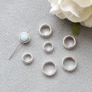 925 Sterling Silver Round Circle Ring Spacer Beads Frame Spacer Beads Alien Bead