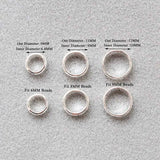925 Sterling Silver Round Circle Ring Spacer Beads Frame Spacer Beads Alien Bead