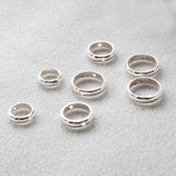 925 Sterling Silver Round Circle Ring Spacer Beads Frame Spacer Beads Alien Bead