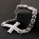 9MM Chain Cross Bracelet Plated Stainless Steel Men's Bracelets