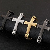 9MM Chain Cross Bracelet Plated Stainless Steel Men's Bracelets