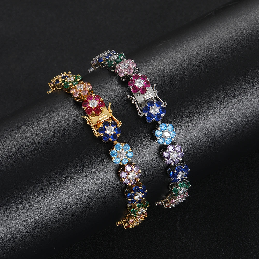 Colorful CZ Tennis Bracelet for Women Men BB223