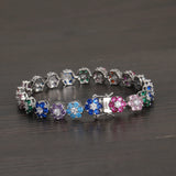 Colorful CZ Tennis Bracelet for Women Men BB223