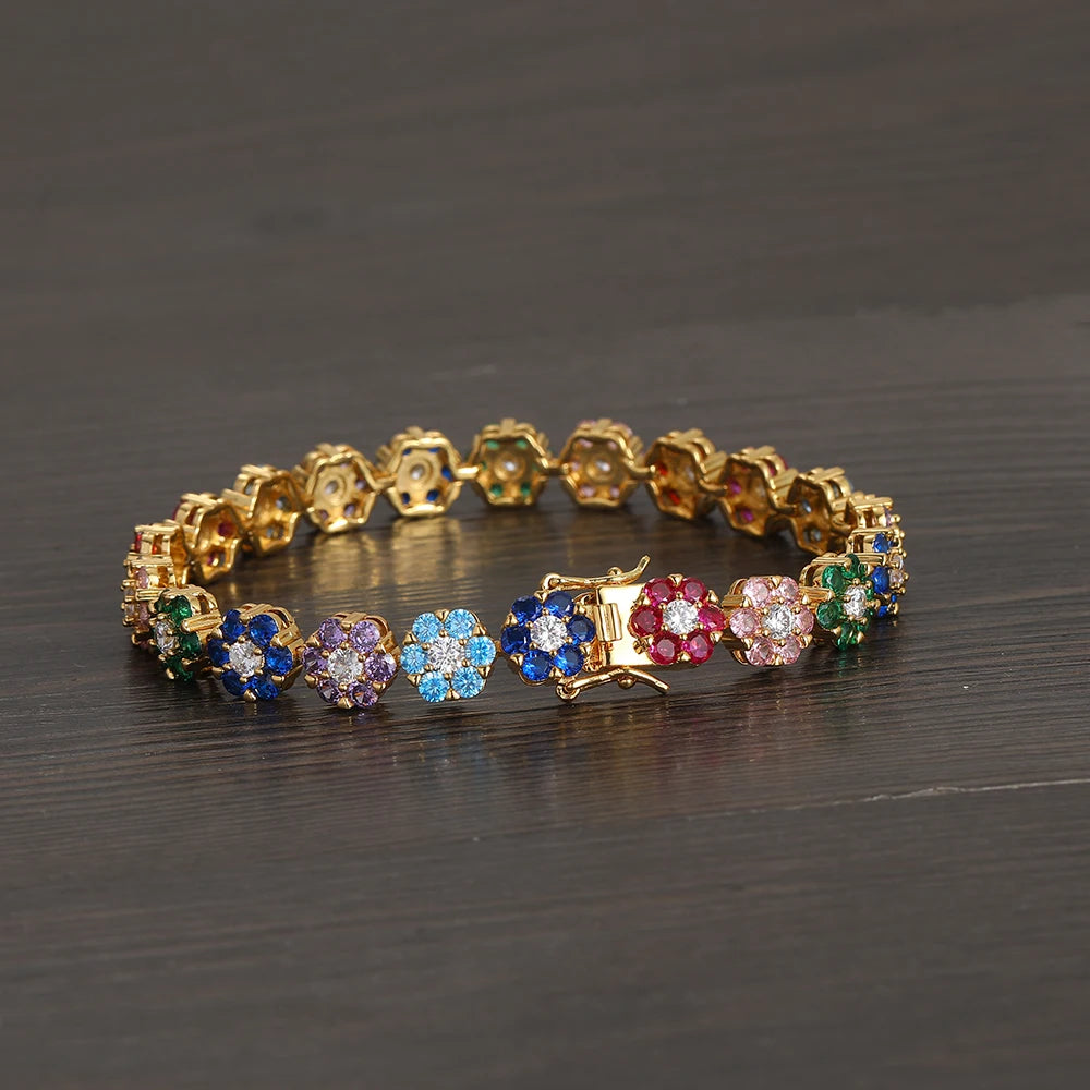 Colorful CZ Tennis Bracelet for Women Men BB223